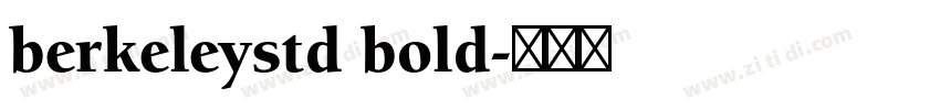 berkeleystd bold字体转换